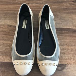Balenciaga suede and mesh flats